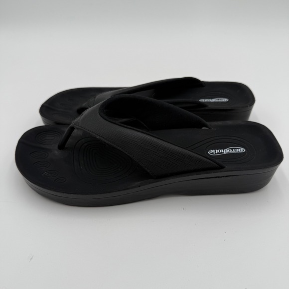 Aerothotic Orthotic Arch Support Slip On Thong Sandals‎ Flip Flops Black 7.5 - Picture 4 of 7